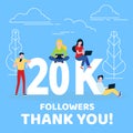 Thank you 20000 followers numbers postcard. Royalty Free Stock Photo